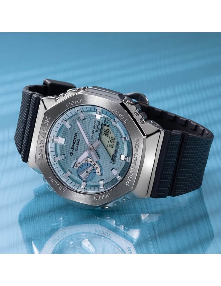 Casio G-Shock Unisex Digital Wristwatch Blue Dial Black Strap GBM-2100A-1A2ER
