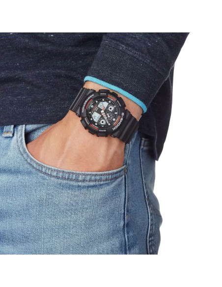 Casio G-Shock Orologio da Polso Analogico Digitale da Uomo Nero e Rosso GA-100-1A4ER