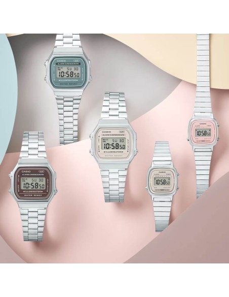 Casio Unisex Digitaluhr Hellgrünes Zifferblatt, Vintage-Kollektion A168WA-3YES