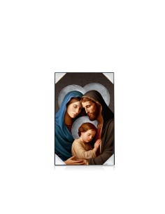 Holy Family Refreshment in the Heart Glass Panel 20x31 cm
