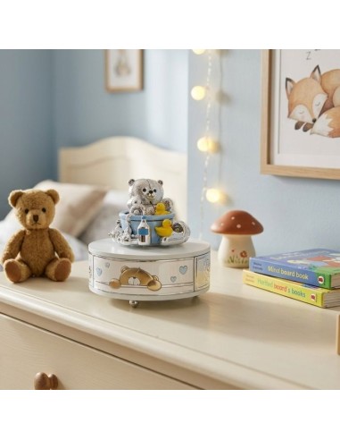 Baby-Spieluhr mit Blauem Badeteddybär