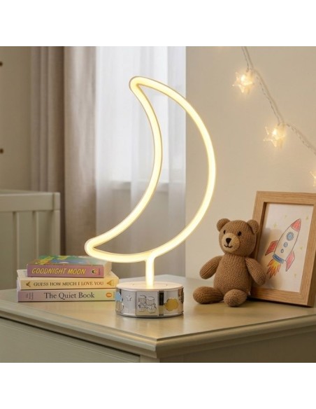 Lampada Led Luna Luce Notturna da Compagnia con Decoro Scarpine in Argento PVD