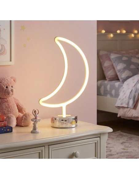 Lampada Led Luna Luce Notturna da Compagnia con Decoro Scarpine in Argento PVD