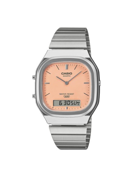 Casio Orologio da Polso Analogico Digitale Donna Vintage Collection Quadrante Rosa Salmone AQ-240E-4EF