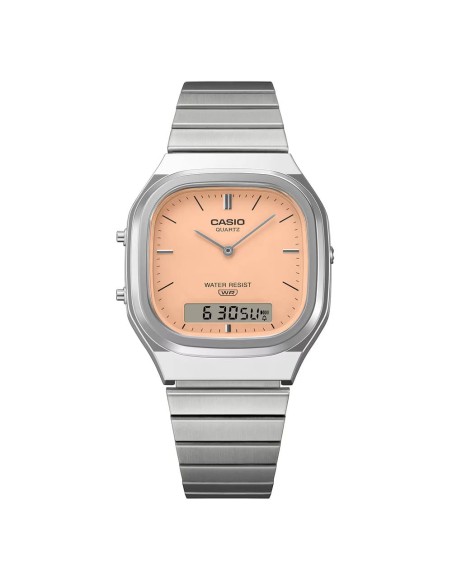 Casio Orologio da Polso Analogico Digitale Donna Vintage Collection Quadrante Rosa Salmone AQ-240E-4EF