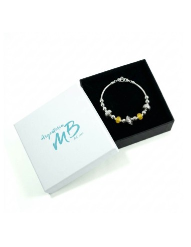 Bracciale in Argento 925 Charms Thai e Pietre...