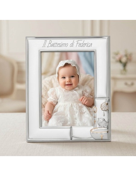 Cornice Portafoto per il Battesimo Personalizzabile con Bambino