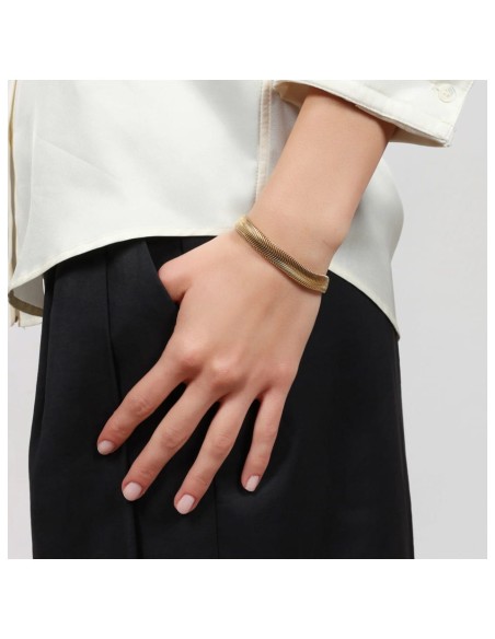 Armband aus Vergoldetem 925er Sterlingsilber mit Flacher Kaschmirkette