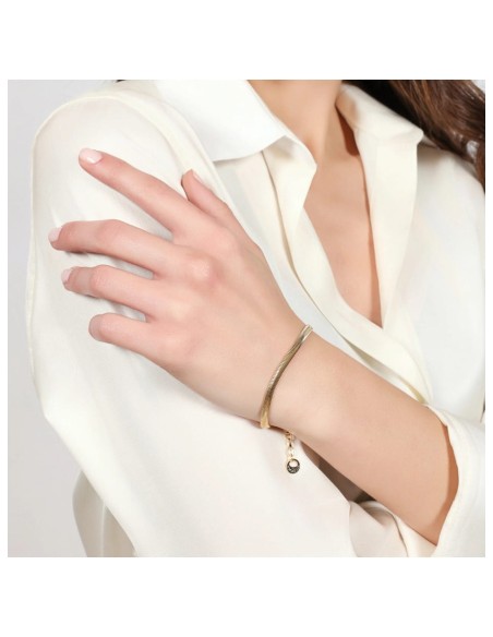 Armband aus 925er Sterlingsilber mit Vergoldeter Flacher Kaschmirkette 