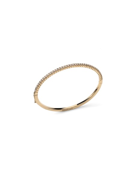 Bracciale Tennis Rigido in Argento 925 Dorato con Zirconi Bianchi Unoaerre