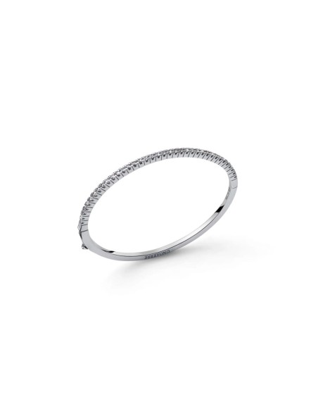 Bracciale Tennis Bangle Rigido in Argento 925 con Zirconi Bianchi Unoaerre