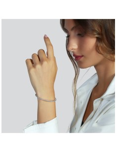 925 Sterling Silver Bangle Tennis Bracelet with White... 2
