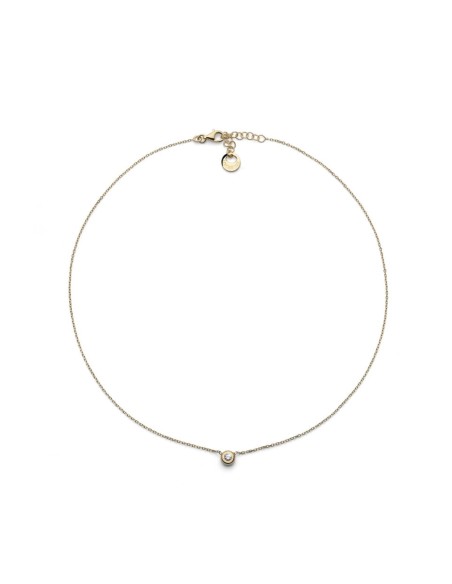 Collana Punto Luce in Argento 925 Dorato con Zircone Bianco 6548 Unoaerre