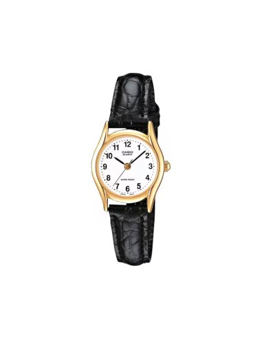  Casio Damenuhr Analog mit echtem schwarzem...