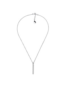 Collana Luxury in Argento 925 Rodiato con Barretta e Pavè...