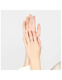 Sterling Silver Luxury Contrarié Ring with White Cubic... 2