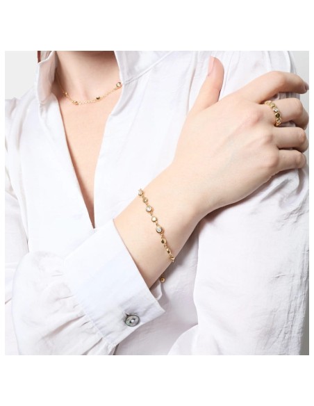 Gold Plated 925 Sterling Silver Sparkle Bracelet with Cubic Zirconia 
