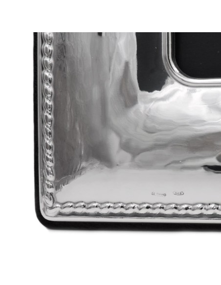 Bilderrahmen aus 925er Sterlingsilber mit Seilrand, 13 x 18 cm