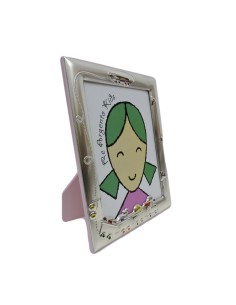 Cornice Portafoto Bimbi Rosa Trenino cm 13x18 in Argento... 2