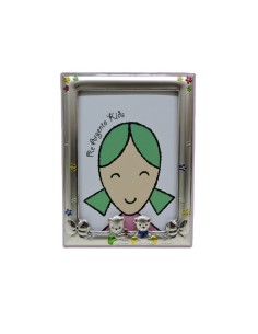 Cornice Portafoto Bimbi Rosa Orsetti e Fiori cm 9x13 in...