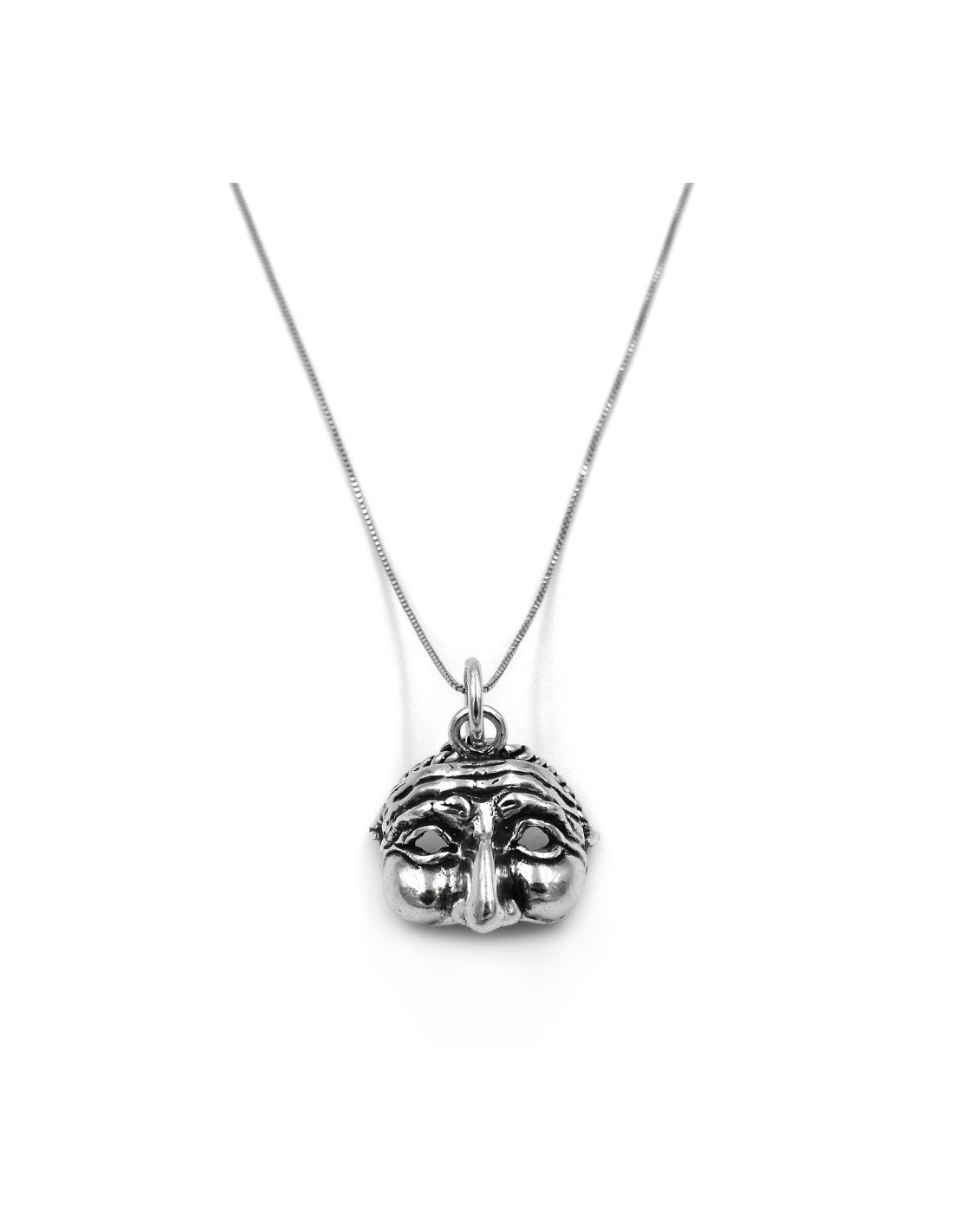 Solid Silver Necklace Mask Pendant