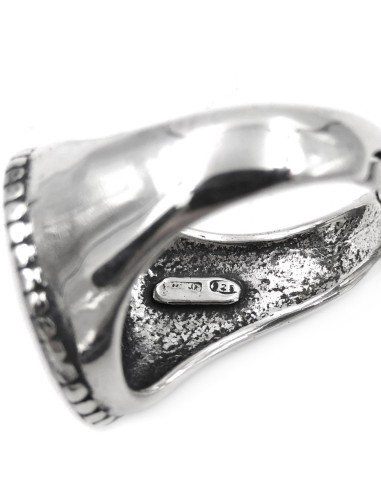 925 Sterling Silver Oval Chevalier Ring with...