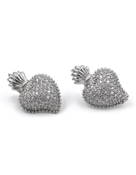Orecchini Fiore in Argento 925 Con Zirconi Bianchi By Taitù
