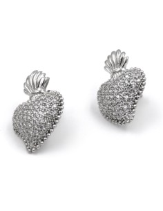 Holy Heart Earrings made of 925 Sterling Silver and White... 2