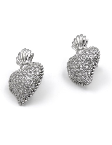 Orecchini Fiore in Argento 925 Con Zirconi...