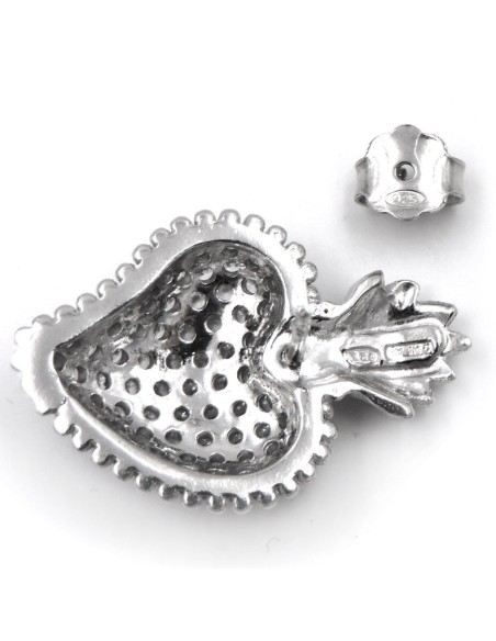 Holy Heart Earrings made of 925 Sterling Silver and White Zircons 