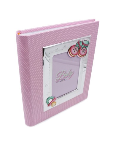 Pink Photo Album for Baby Girls with Pacifier and Shoes