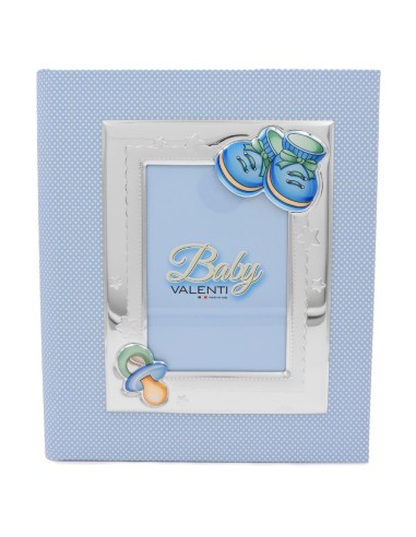 Blue Photo Album for Baby Boys with Pacifier...