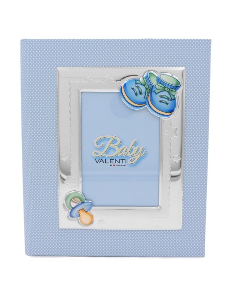 Blue Photo Album for Baby Boys with Pacifier and Shoes