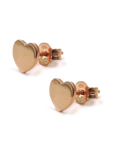 Orecchini Cuore in Argento 925 Placcato Oro Rosa
