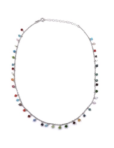 Collana in Argento 925 con Pietre Colorate