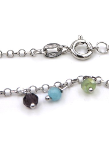 Collana in Argento 925 con Pietre Colorate
