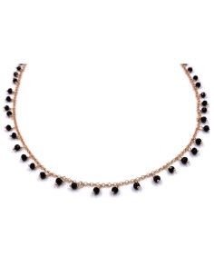 Rose Gold Plated 925 Sterling Silver Necklace with Black... 2