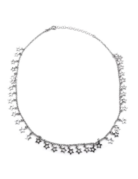 Bracciale Catena Donna in Argento 925 Rodiato con Ciondolo Doppio Cuore