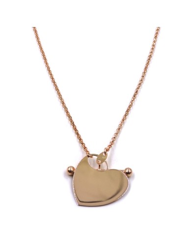 Heart Pendant Pink Gold Plated 925 Sterling...