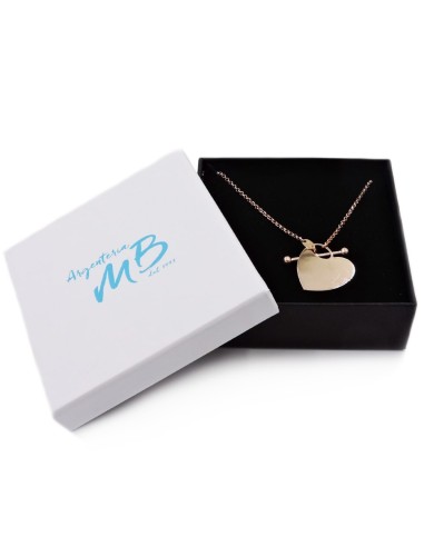 Collana T Bar Cuore in Argento placcato Oro Rosa