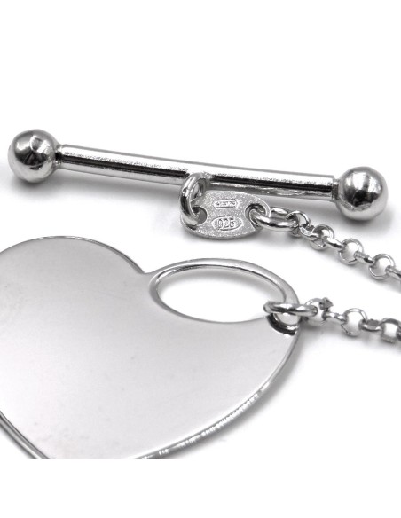 Heart Medal 925 Sterling Silver Necklace 