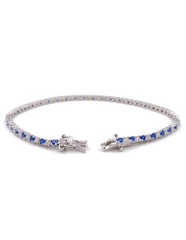 Bracciale Tennis in Argento 925 con Zirconi Blu...