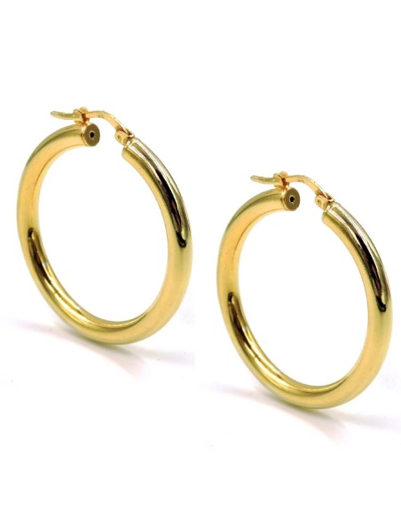 Gelbgold Vergoldet 925er Sterlingsilber Ohrringe Dicke Creolen