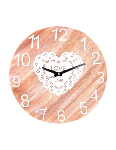 Orologio da Parete Cuoricini Love in Legno Decorato 