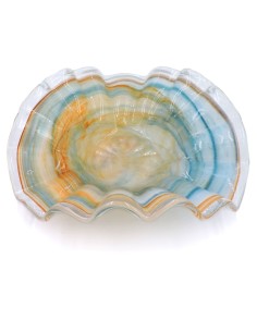 Vaso in Vetro di Murano Bianco Tide Iris Altezza cm 32