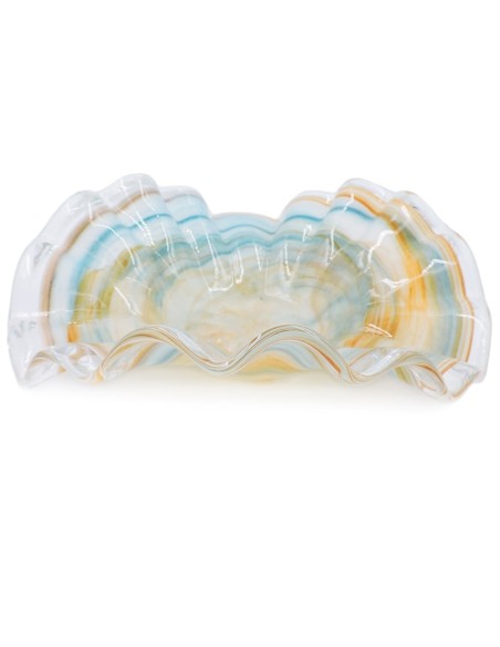 Murano Glass Centerpiece Orange and Chrome 