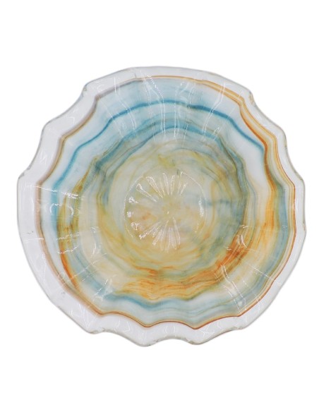 Murano Glass Centerpiece Orange and Chrome 