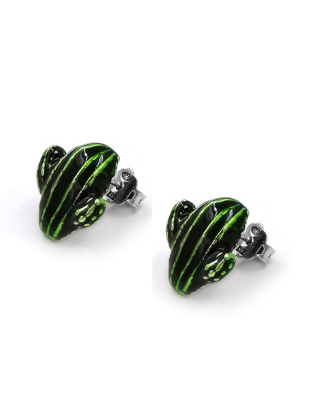 Orecchini Cactus in Argento 925 Smaltato 