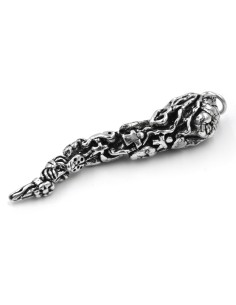 Solid Silver Pendant Lucky Horn with Supersticious Symbols 