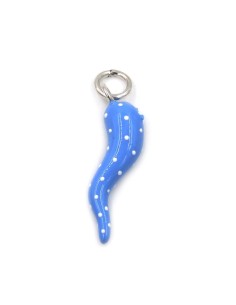 Light Blue and White Polka Dots Sterling Silver Lucky...